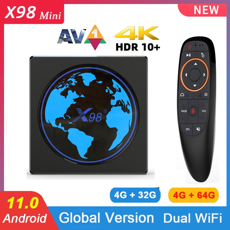 X98 ̴ Amlogic TV ڽ, ȵ̵ 11, 4GB, 32GB, 64..